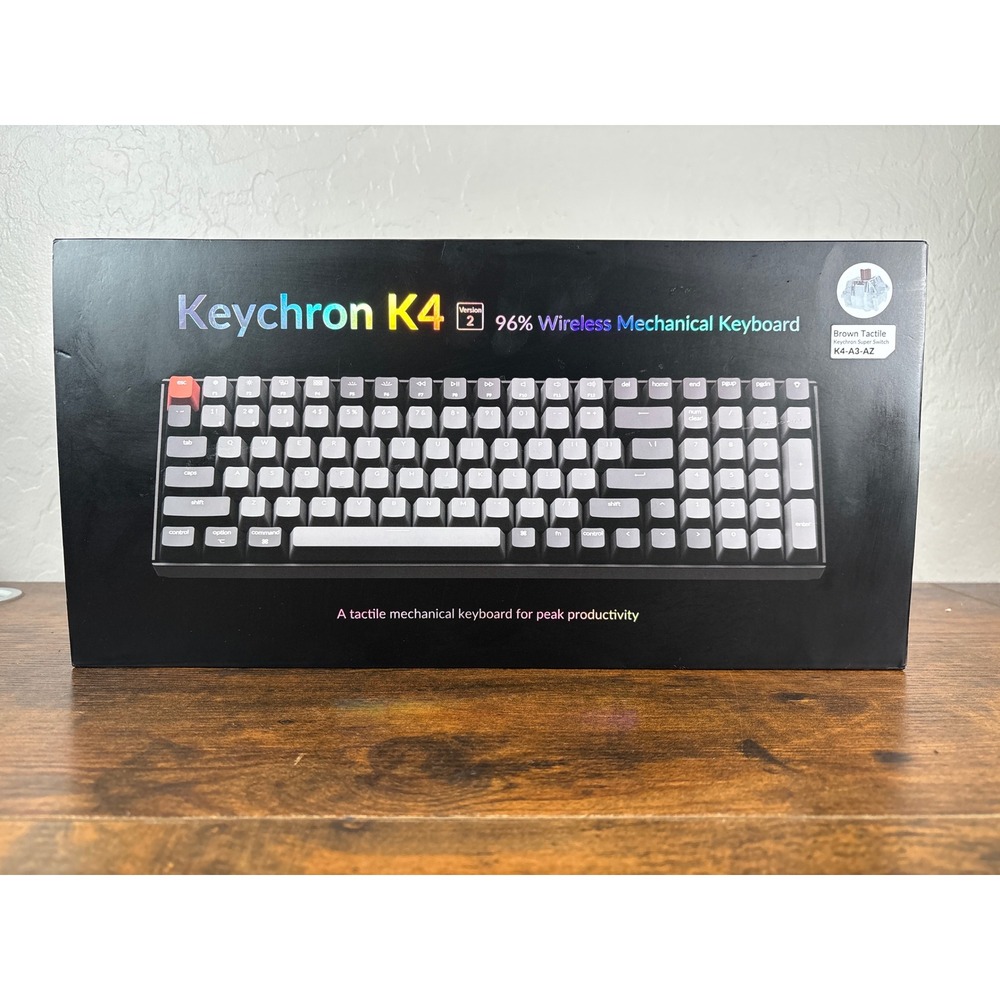 Keychron K4 V2 96% Wireless Mechanical Keyboard Brown Tactile Switch K4-A3-AZ